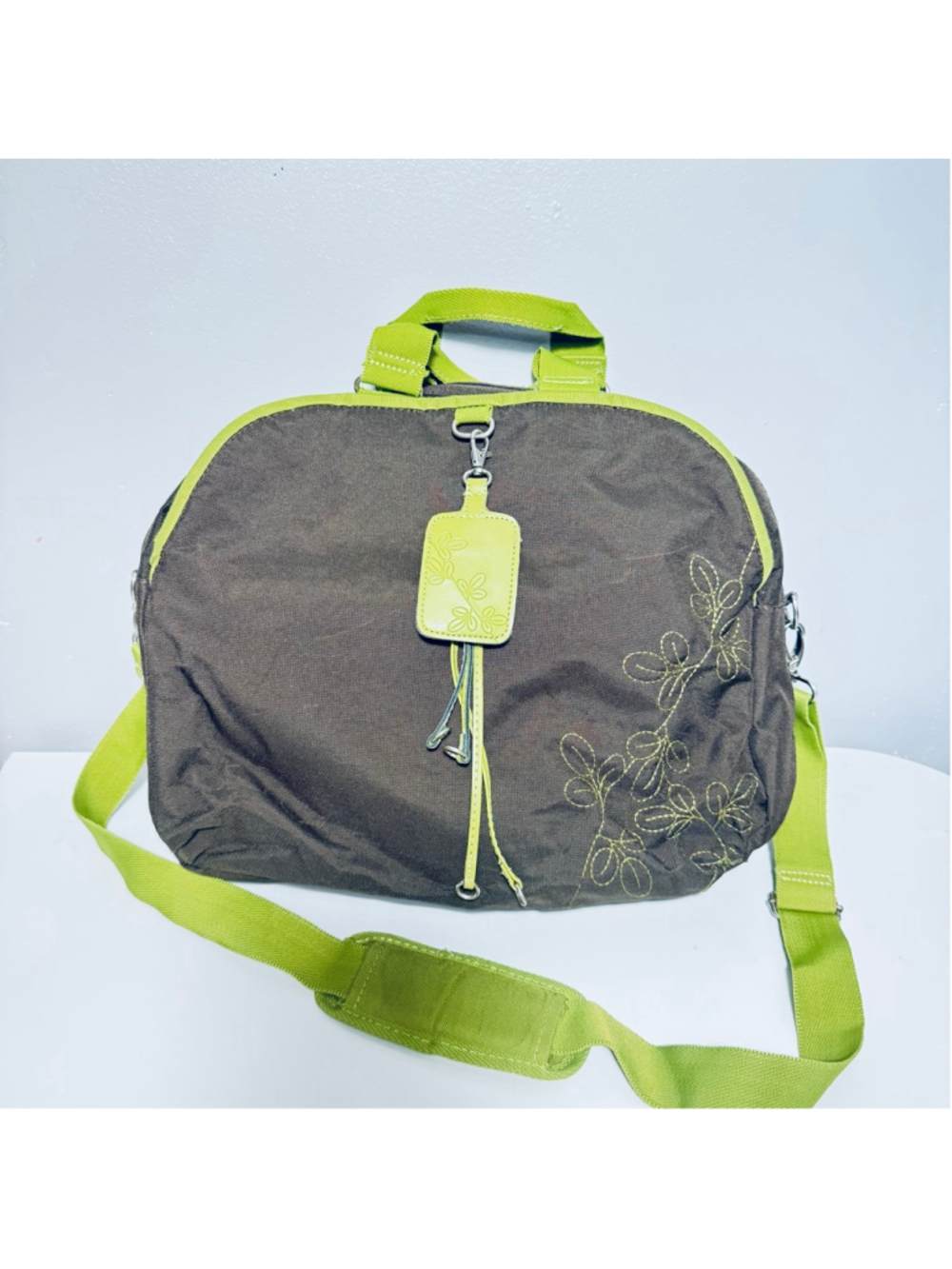 Vintage AMERICAN TOURISTER Luggage Business Holdall Overnight Bag Brown Lime